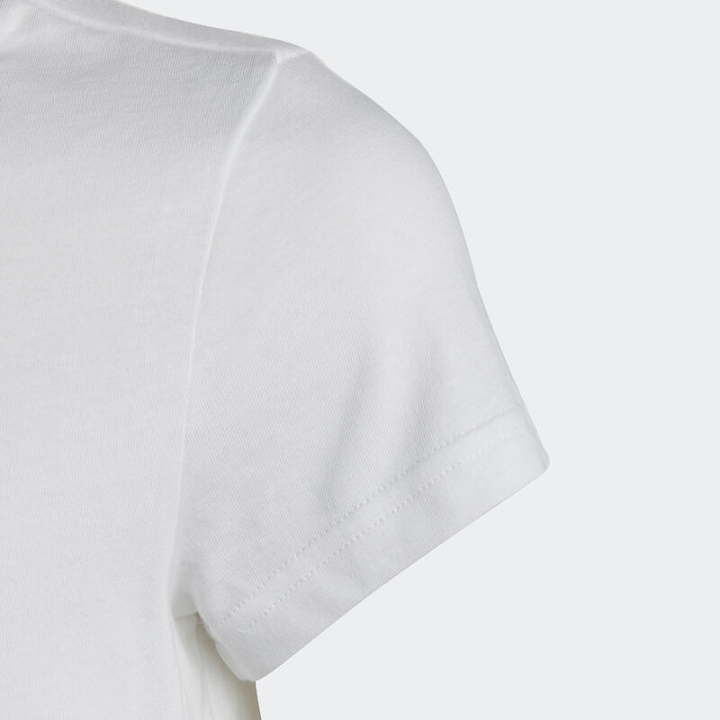 T-shirt adidas fille - blanc logo noir