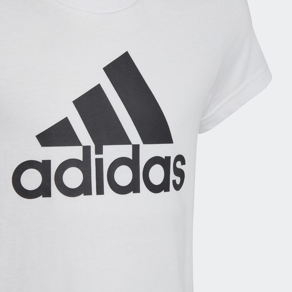 ADIDAS T-Shirt Mädchen - weiss mit schwarzem Logo 