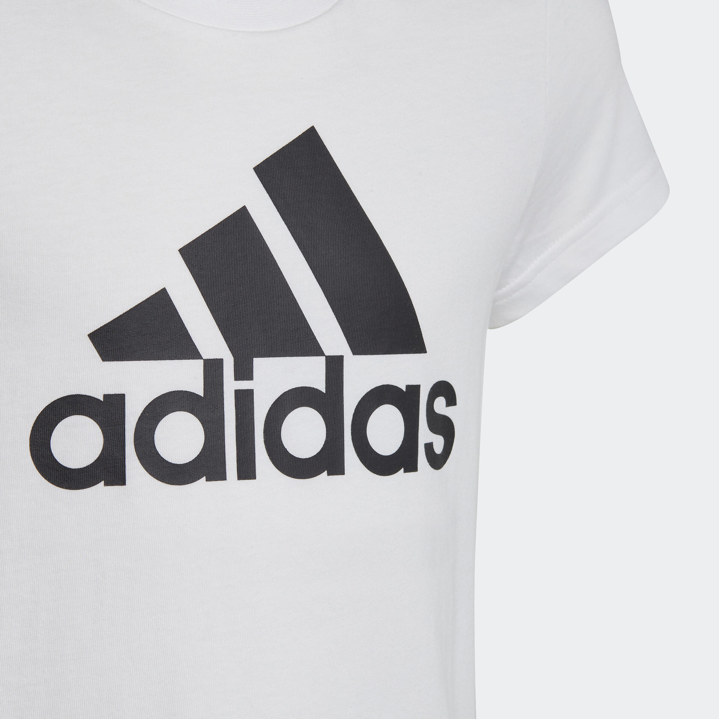T-shirt adidas fille - blanc logo noir 3/12