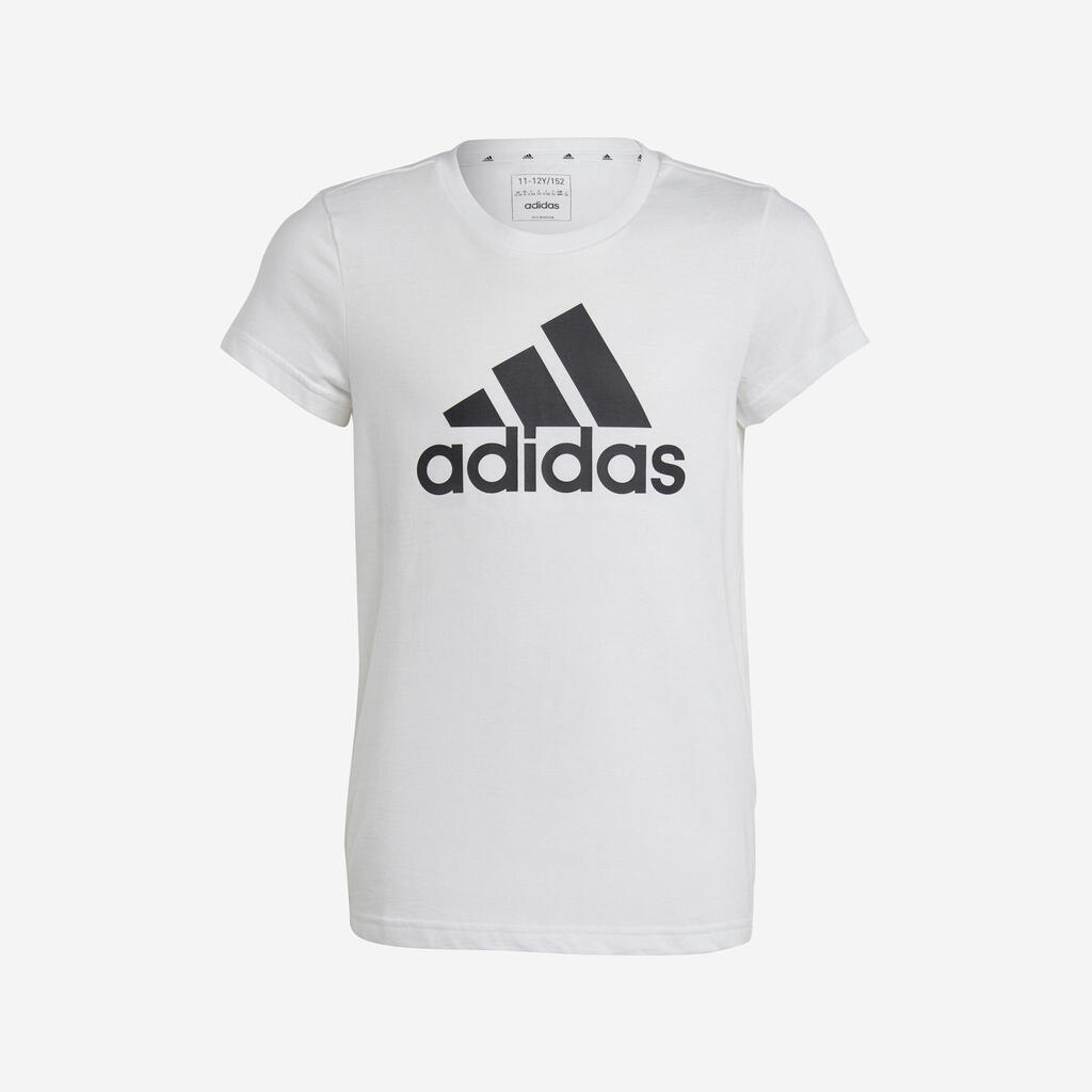 Girls' T-Shirt - White/Black Logo