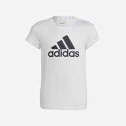 Girls' T-Shirt - White/Black Logo