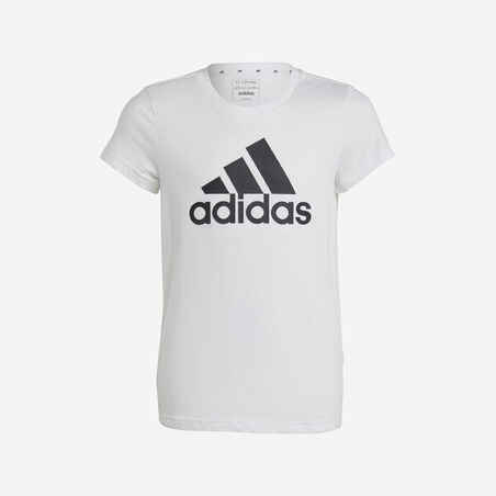 Girls' T-Shirt - White/Black Logo