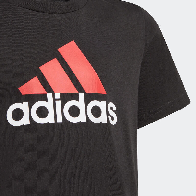 T-Shirt Adidas Enfant Noir Rouge gros Logo