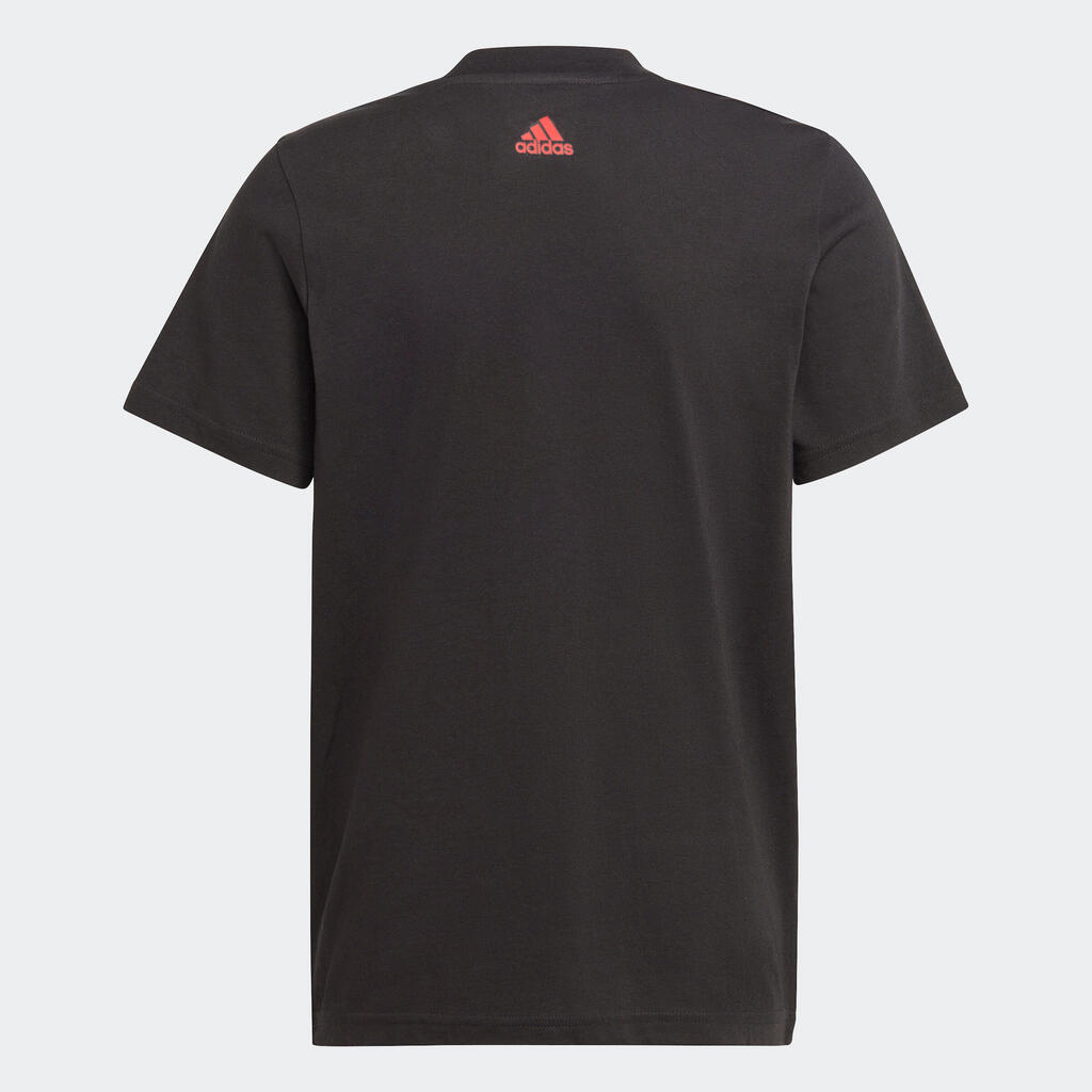 Detské tričko na fitness čierno-červené s logom