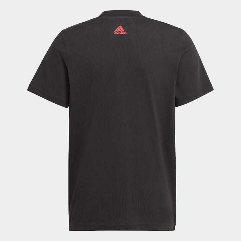 T-shirt voor kinderen zwart met rood logo