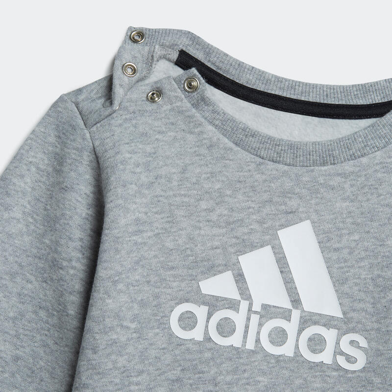 Tuta ADIDAS bambino ginnastica misto cotone felpato grigio da 1 a 5/6 anni