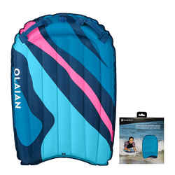 BEGINNER INFLATABLE BODYBOARD - COMPACT CAMO BLUE PINK (25-90 KG)