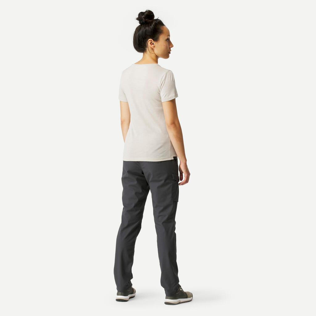 PANTALÓN CARGO MUJER TRAVEL100 GRIS