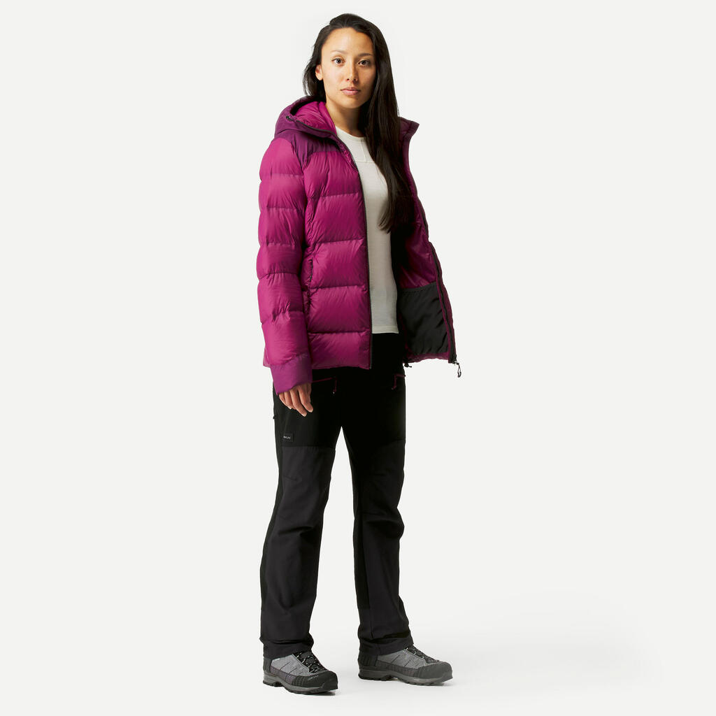 Pernata jakna za trekking MT900 ženska crna za temperature do -18 °C