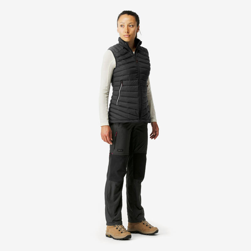 Gilet trekking donna MT100 PIUMA greige