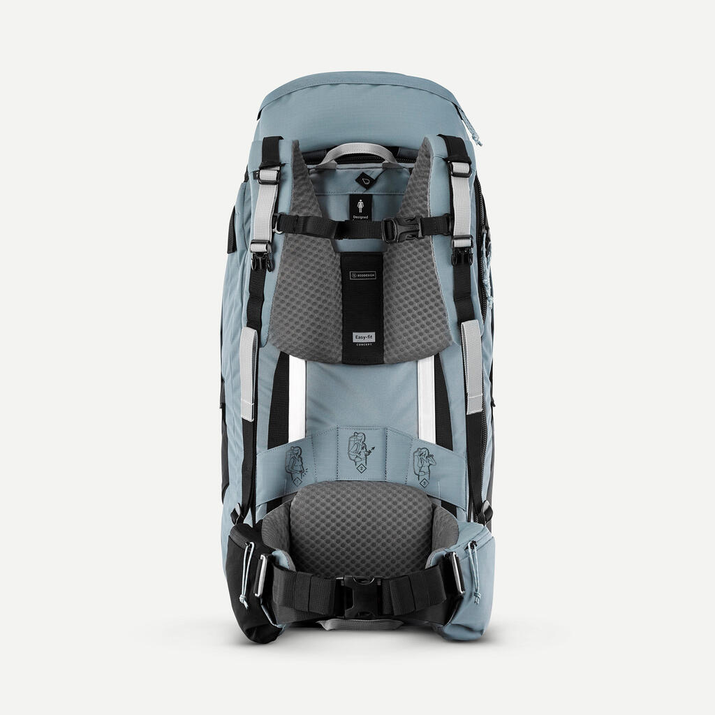 Mochila de trekking y trekking con abertura 50+6 L para mujer Travel 900