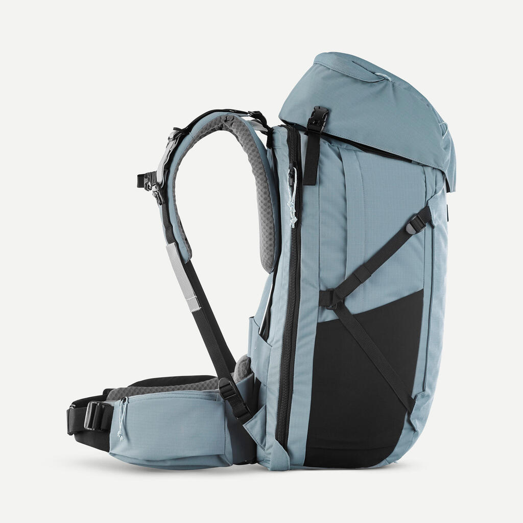 MOCHILA DE VIAJE Y SENDERISMO ABERTURA MALETA 50+6L - TRAVEL 900 - MUJER 