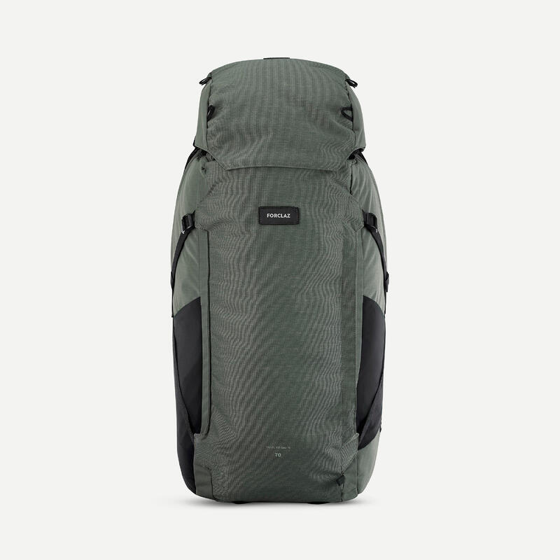 Férfi hátizsák túrázáshoz és utazáshoz, bőrönd típusú nyílással, 70+6 literes - Travel 900