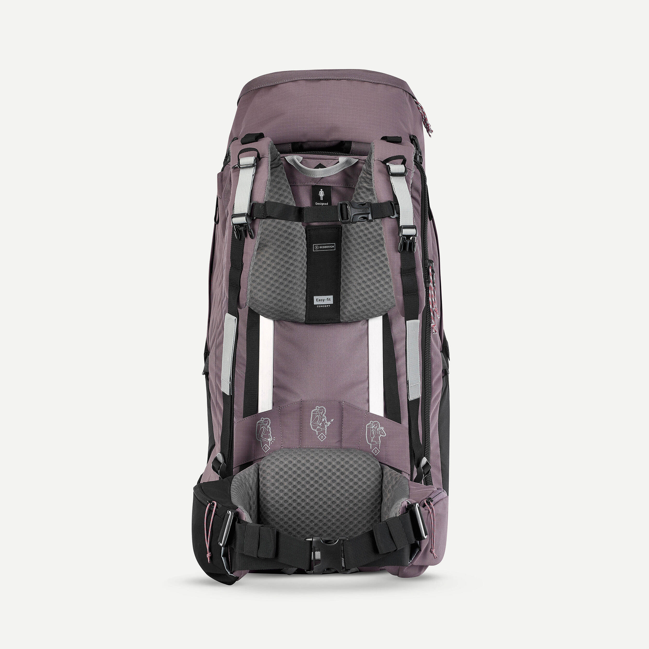 Women's Travel 900 60+6L suitcase-style travel backpack - Brown -  5