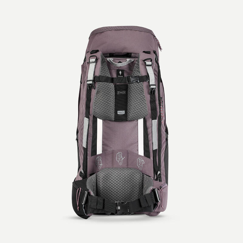 Rucsac de voiaj deschidere tip valiză 60+6L, Travel 900 maro Damă