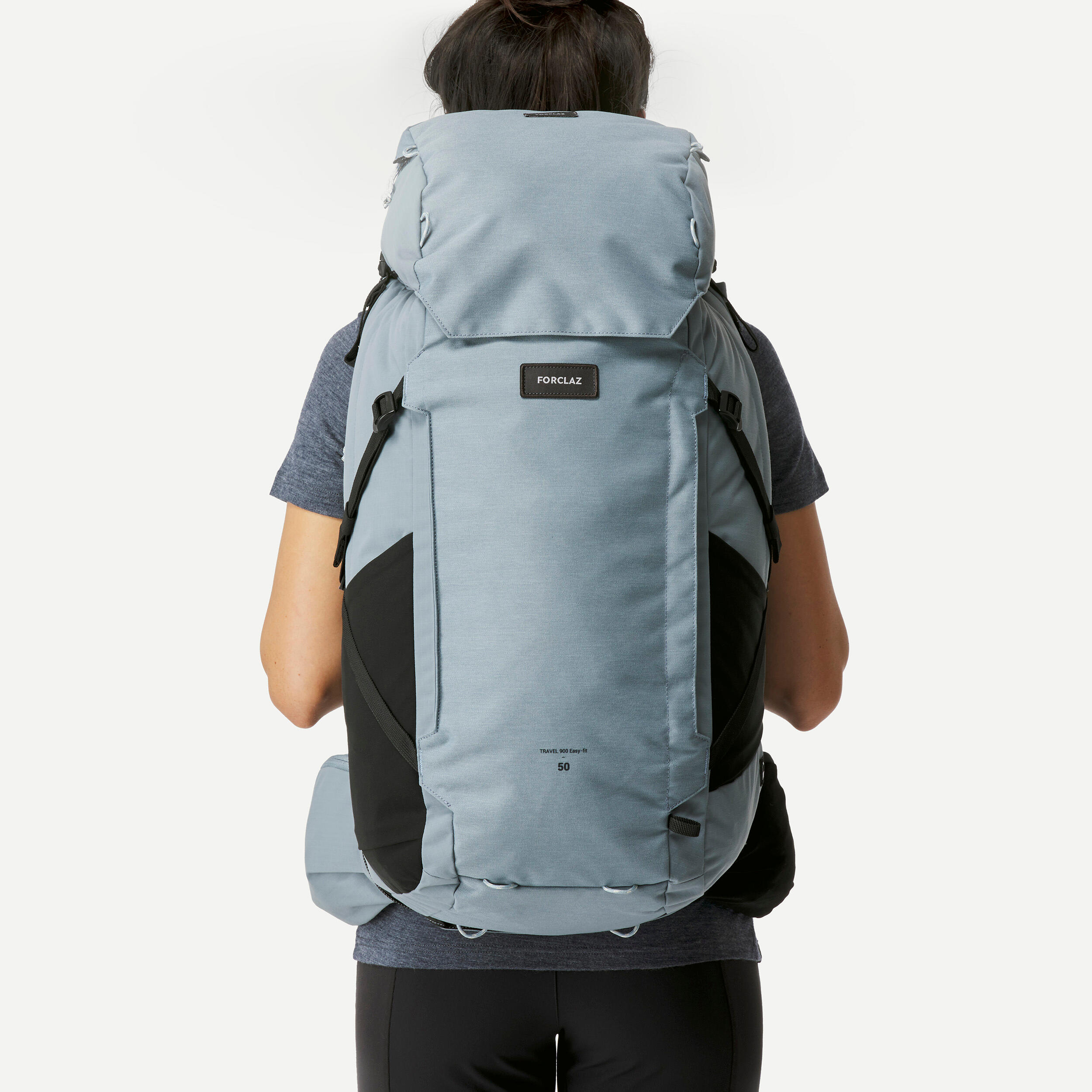 Women's Hiking Backpack - Travel 900 Blue - Mouse grey - Forclaz - Decathlon