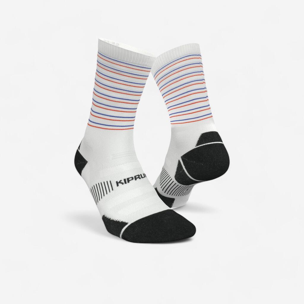 RUN900 RUN WILD THICK MIDCALF RUNNING SOCKS - WHITE BLACK