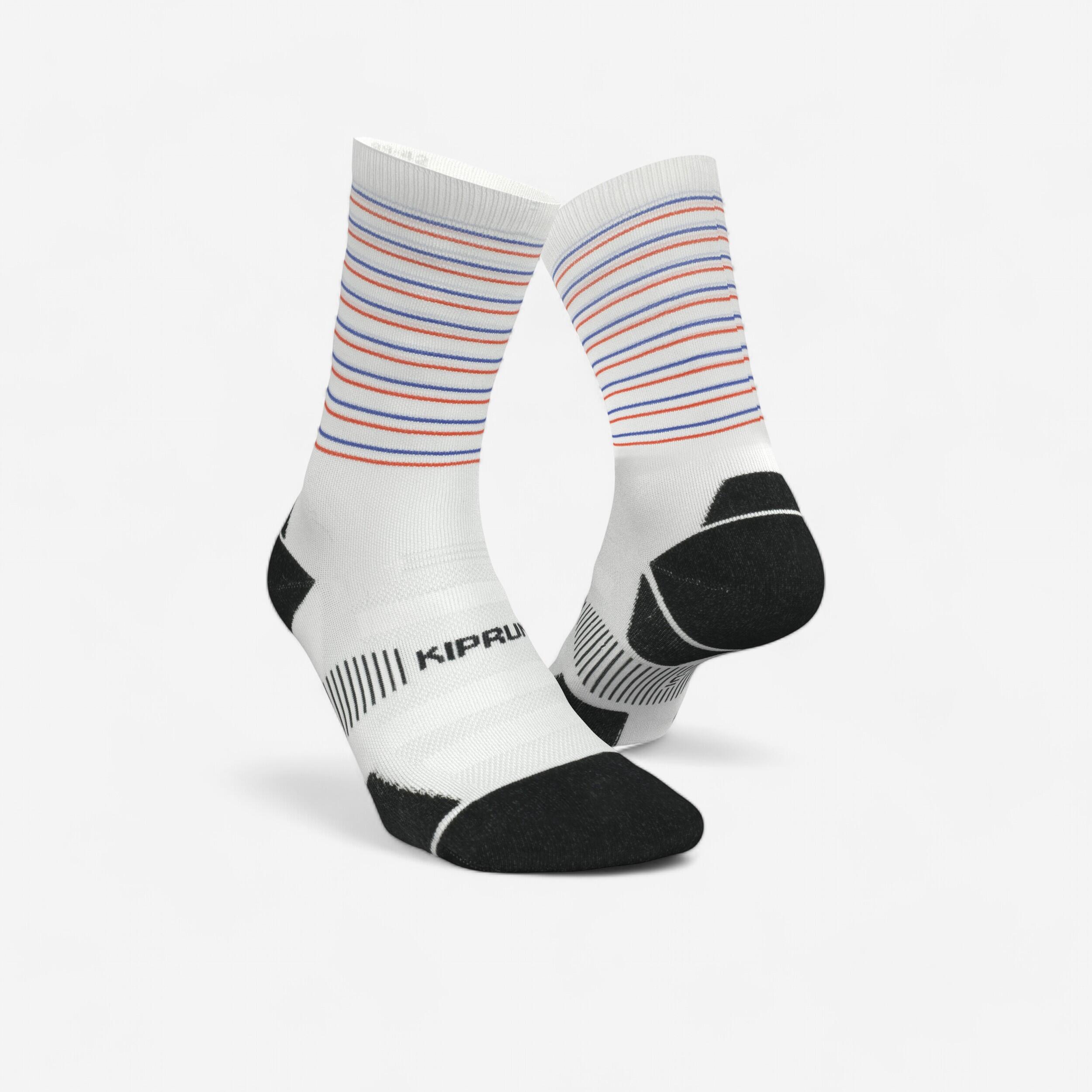 Kiprun - Chaussettes De Running Run900 Epaisses Mi-mollet Made In France - Chaussettes - Running Trail Athletisme - Blanc-bleu - 39/42 - Decathlon