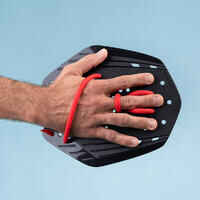 SWIMMING HAND PADDLES 900 XL BLACK RED