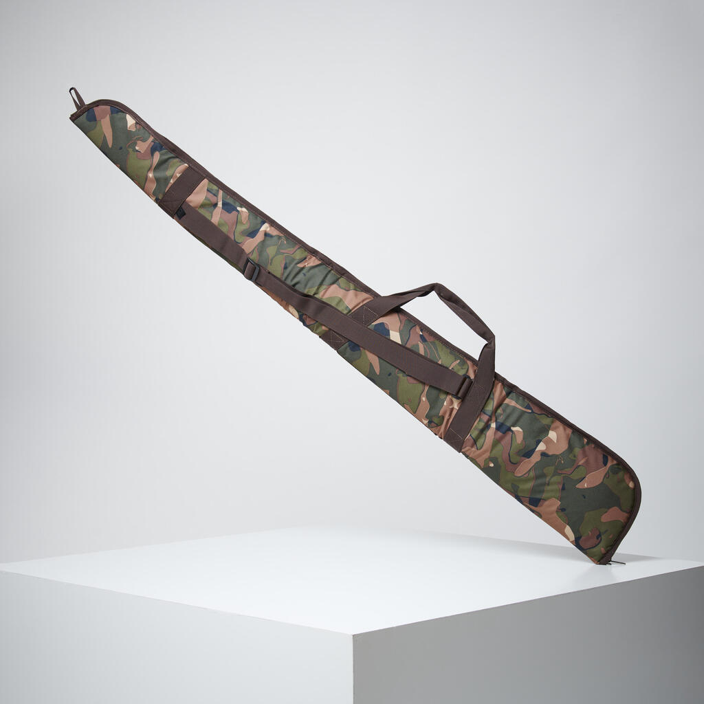 Hunting gun bag 125 cm camo woodland green and brown