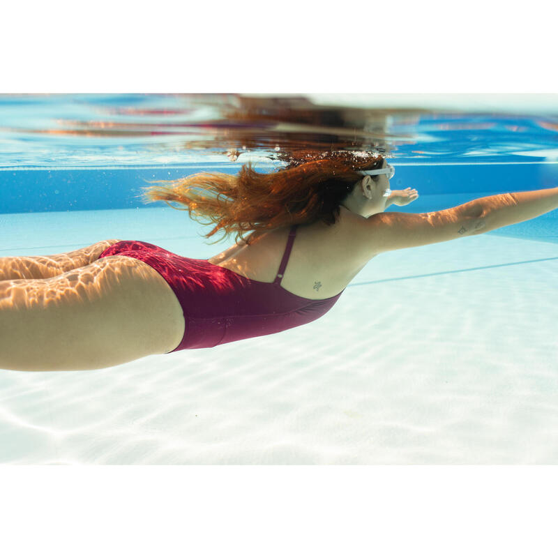 Badpak voor zwemmen dames Lila Symi bordeaux