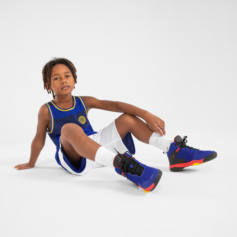 兒童男女通用款中階籃球鞋 SS500H－紅黑藍配色