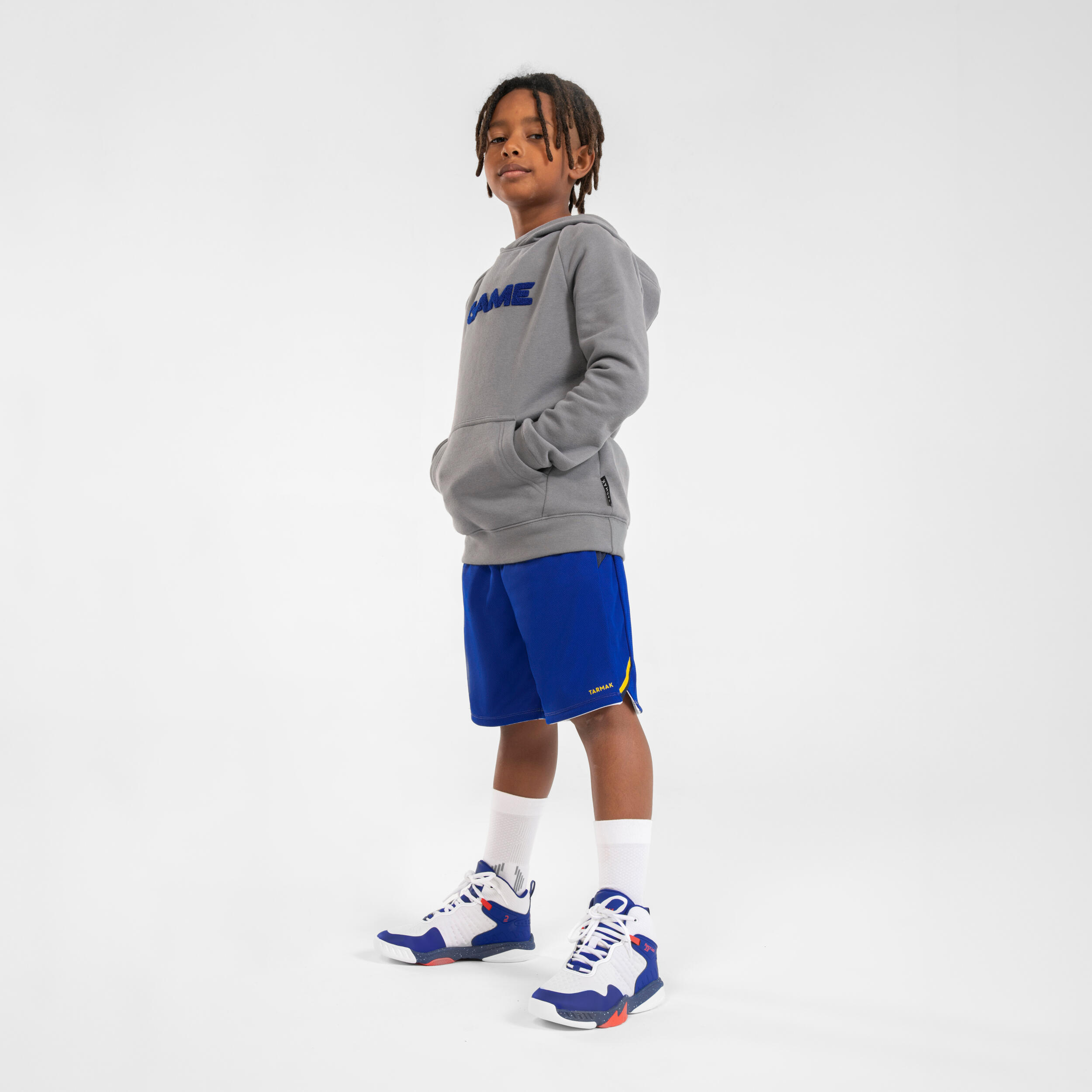Kids' Intermediate Basketball Shoes - SS 500 White/Blue/Red - TARMAK