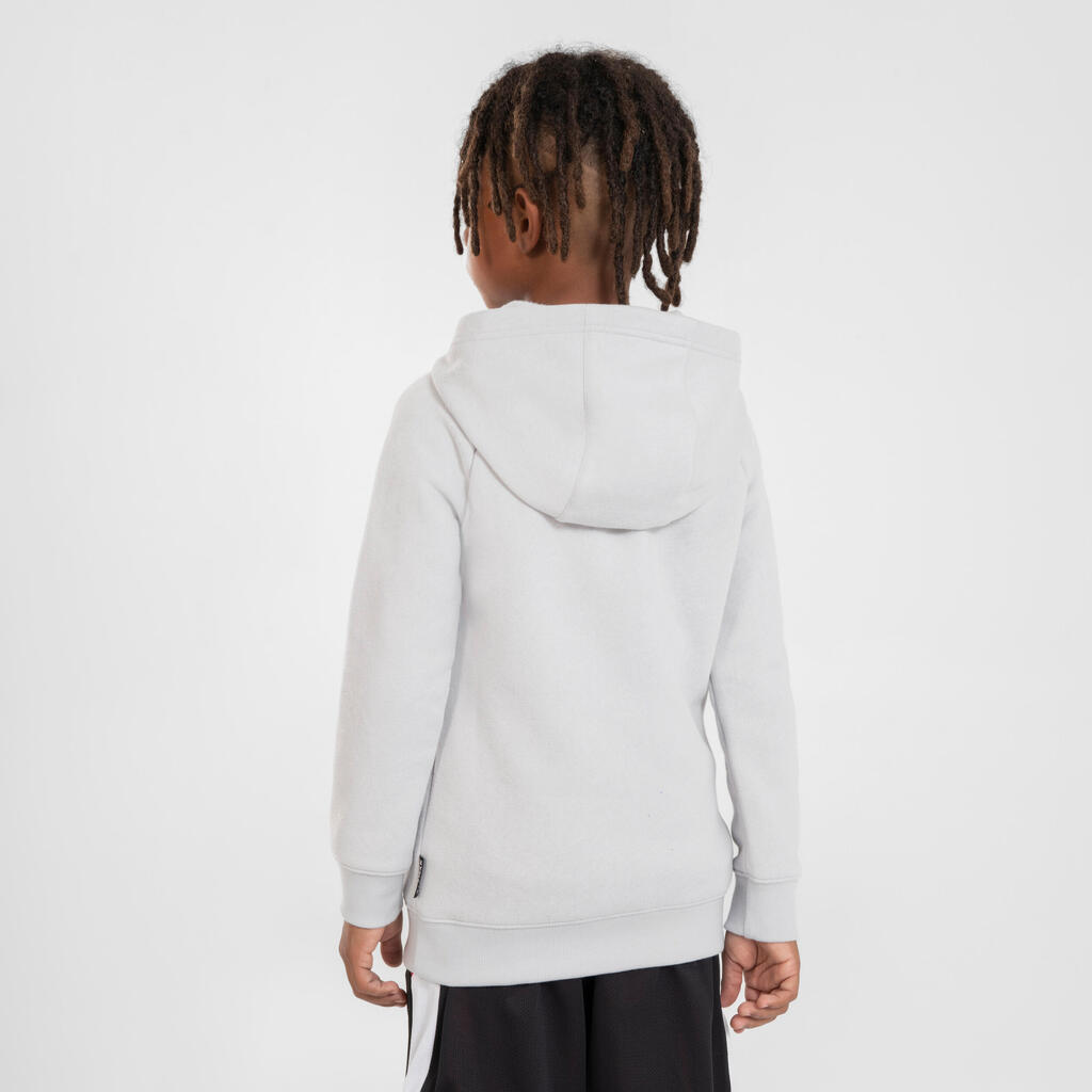 Kinder Sweatshirt mit Kapuze Hoodie Basketball - H100 gelb