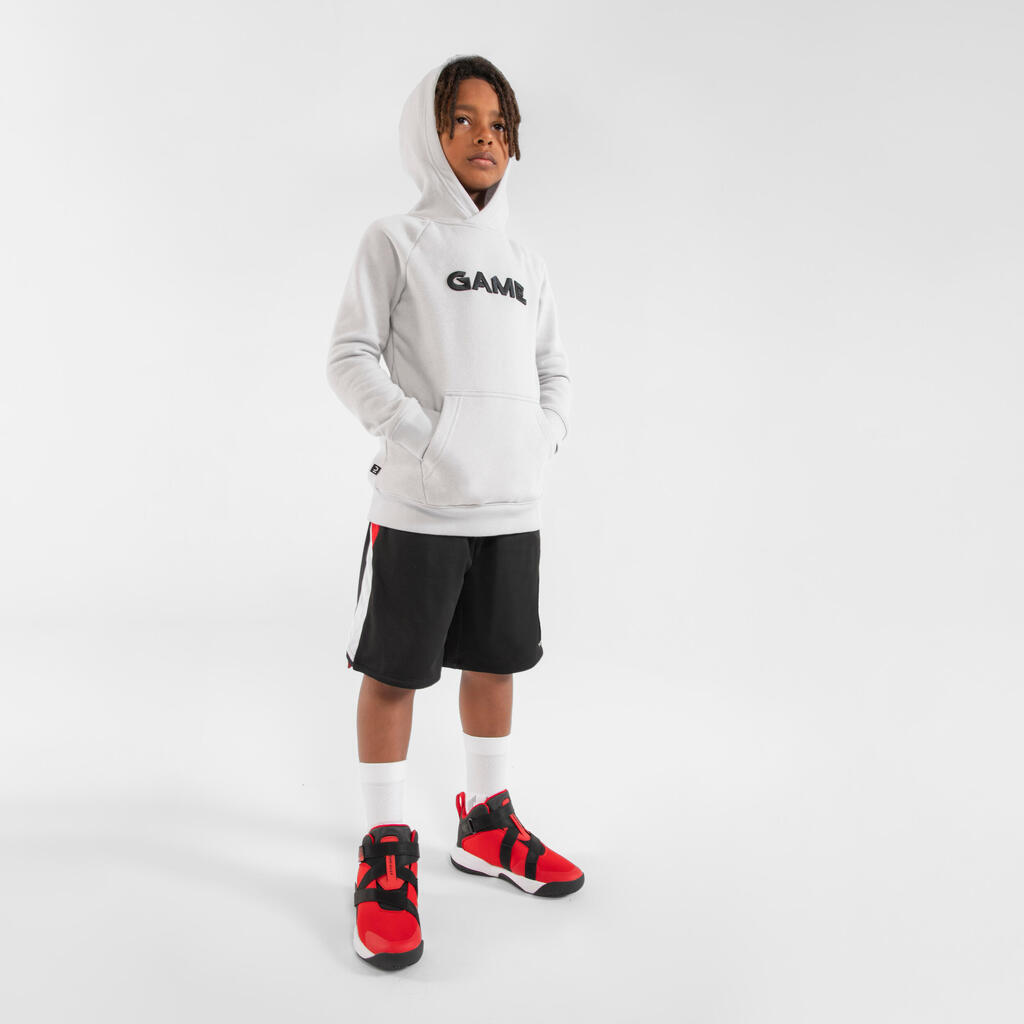 Kinder Sweatshirt mit Kapuze Hoodie Basketball - H100 gelb