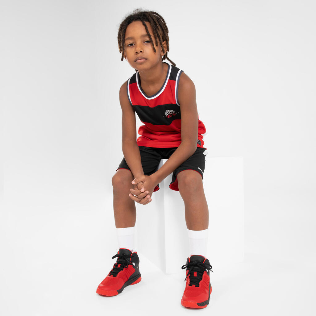 Bērnu basketbola apavi “SS500H”, sarkani/melni