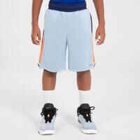 Kids' Reversible Basketball Shorts SH500R - Light Blue/Navy