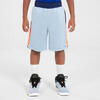 SHORT DE BASKETBALL REVERSIBLE ENFANT - SH500R BLEU CLAIR MARINE