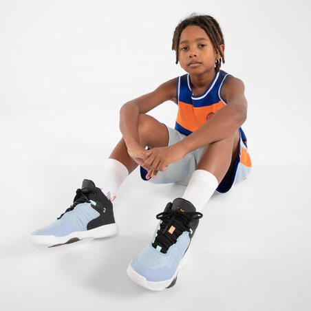 Кросівки дитячі SS500H для баскетболу чорні/блакитні