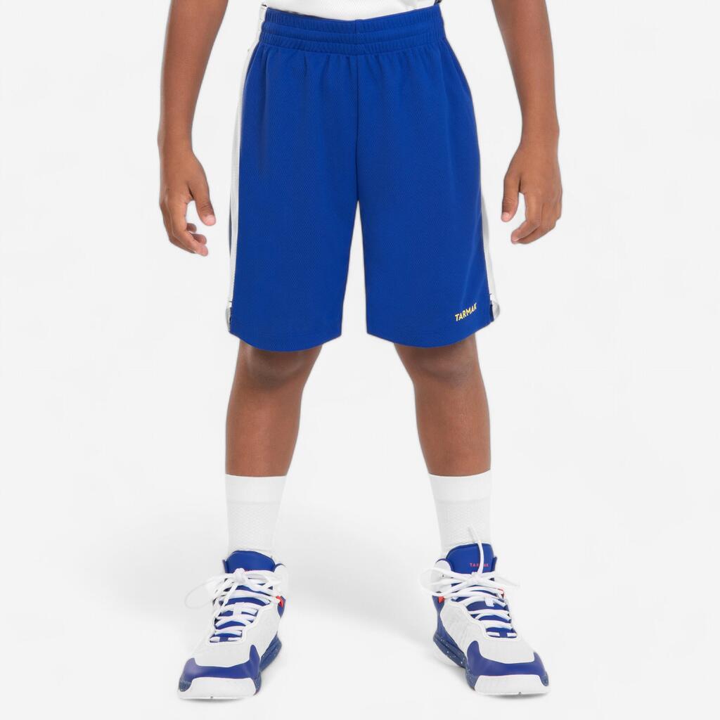 SHORT DE BASKETBALL ENFANT - SH500 BLEU BLANC