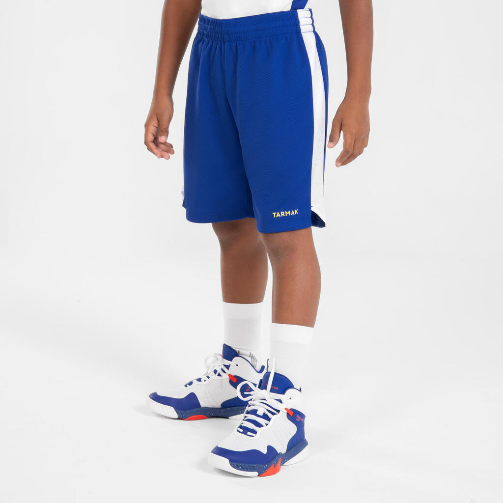 SHORT DE BASKETBALL ENFANT - SH500 BLEU BLANC