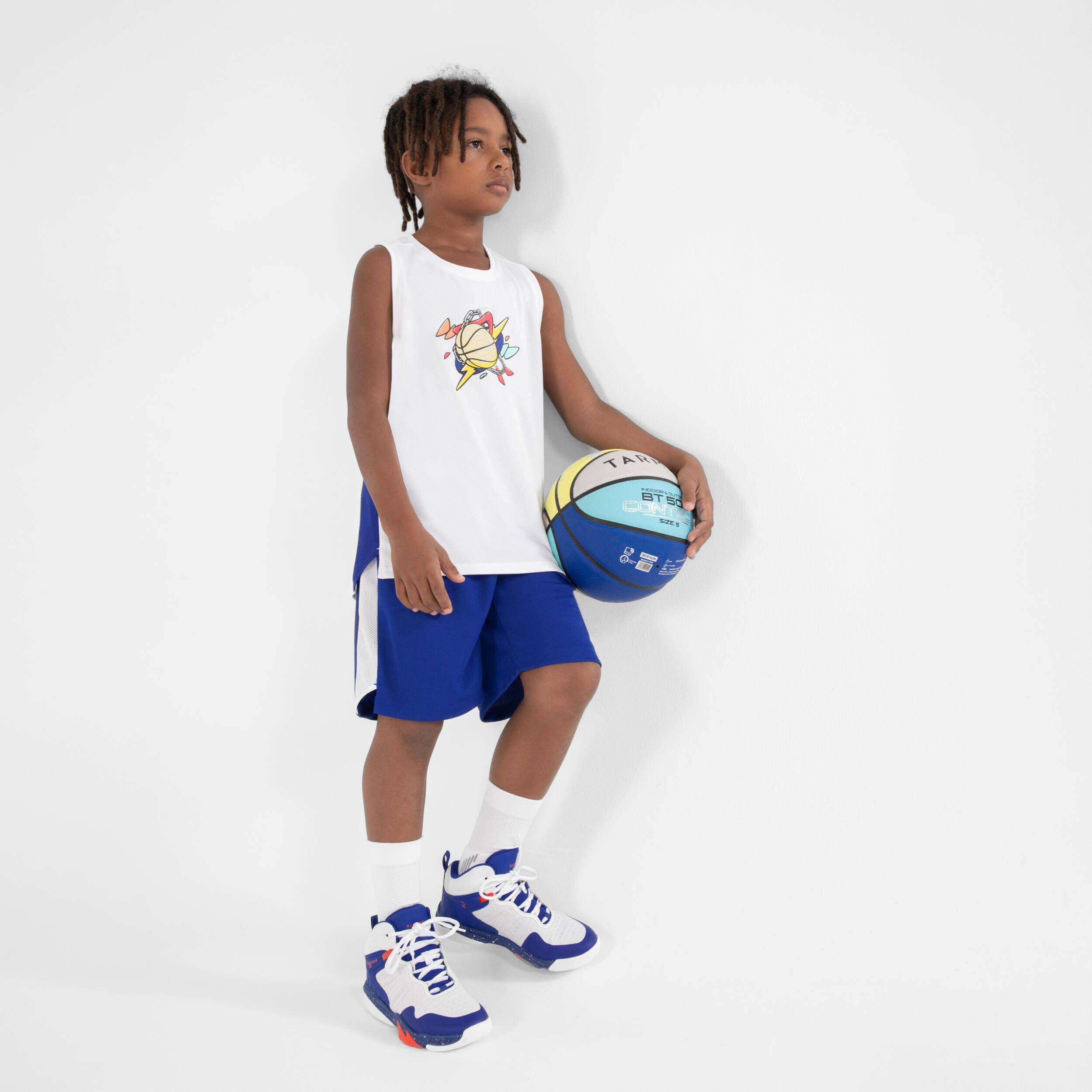 Kids' Basketball Shorts SH500 - Blue -  2