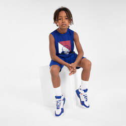 Kids' Sleeveless Basketball Jersey TS500 Fast - Blue