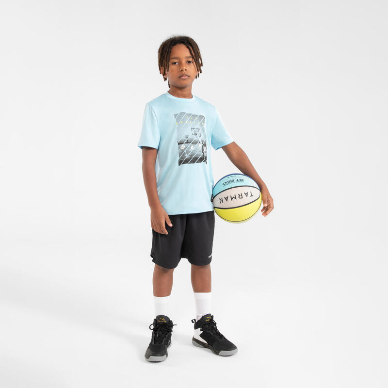 Basketbalschoenen kind SS500H zwart/wit