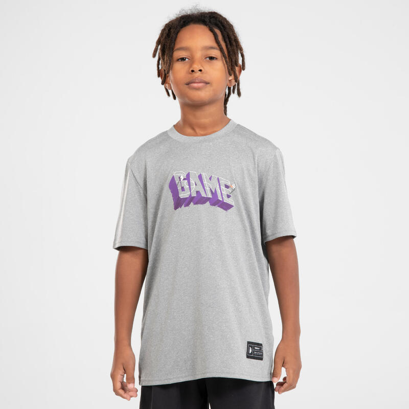 CAMISETA DE BALONCESTO NIÑO - TS500 FAST GRIS