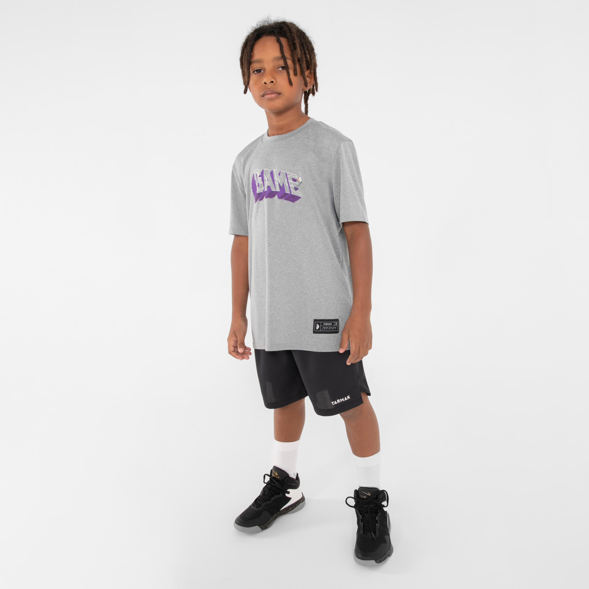 Kids' Basketball T-Shirt / Jersey TS500 Fast - Grey 4/6