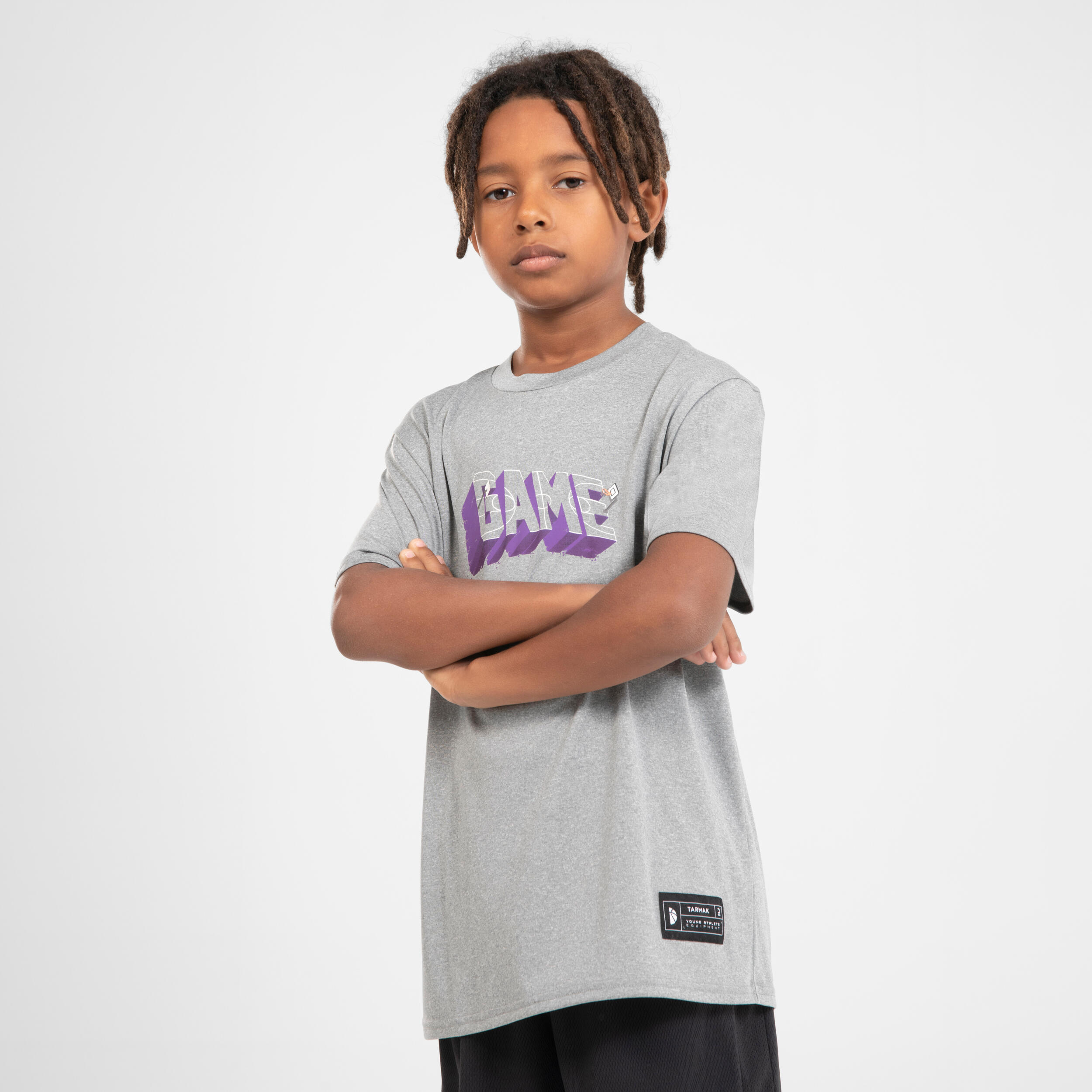 Kids' Basketball T-Shirt / Jersey TS500 Fast - Grey 2/6