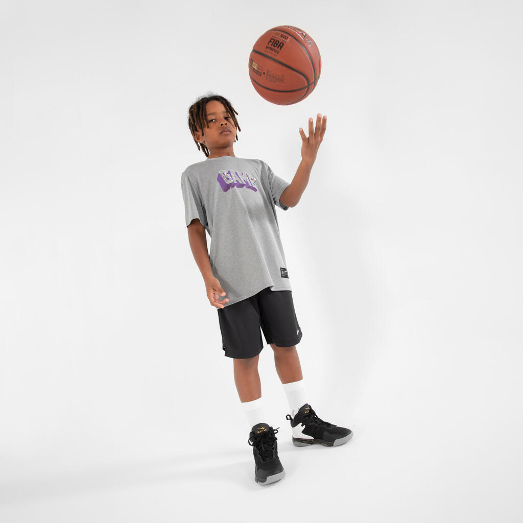 Kinder Basketballshirt TS500 Fast grau