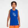 Kids' Sleeveless Basketball Jersey T500 - Blue