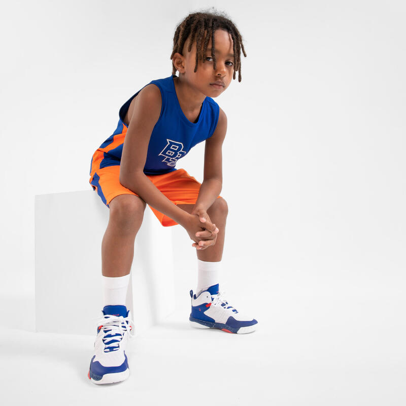 BASKETBALSHORT VOOR KINDEREN SH500 ORANJE