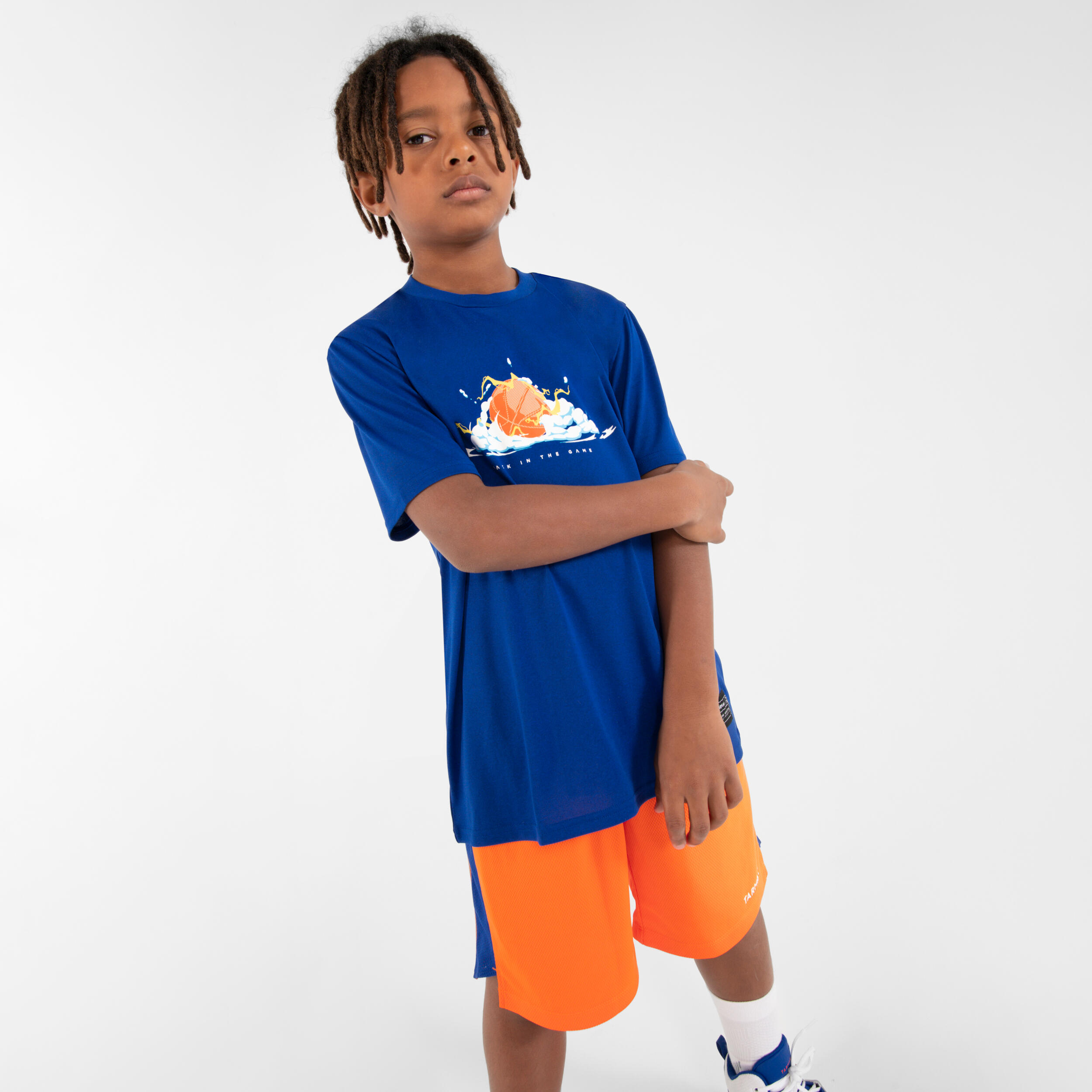 SHORT DE BALONCESTO NIÑOS - SH500 NARANJA 4/6