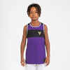 Bērnu basketbola krekls bez piedurknēm, abpusējs “T500R”, balts/purpura