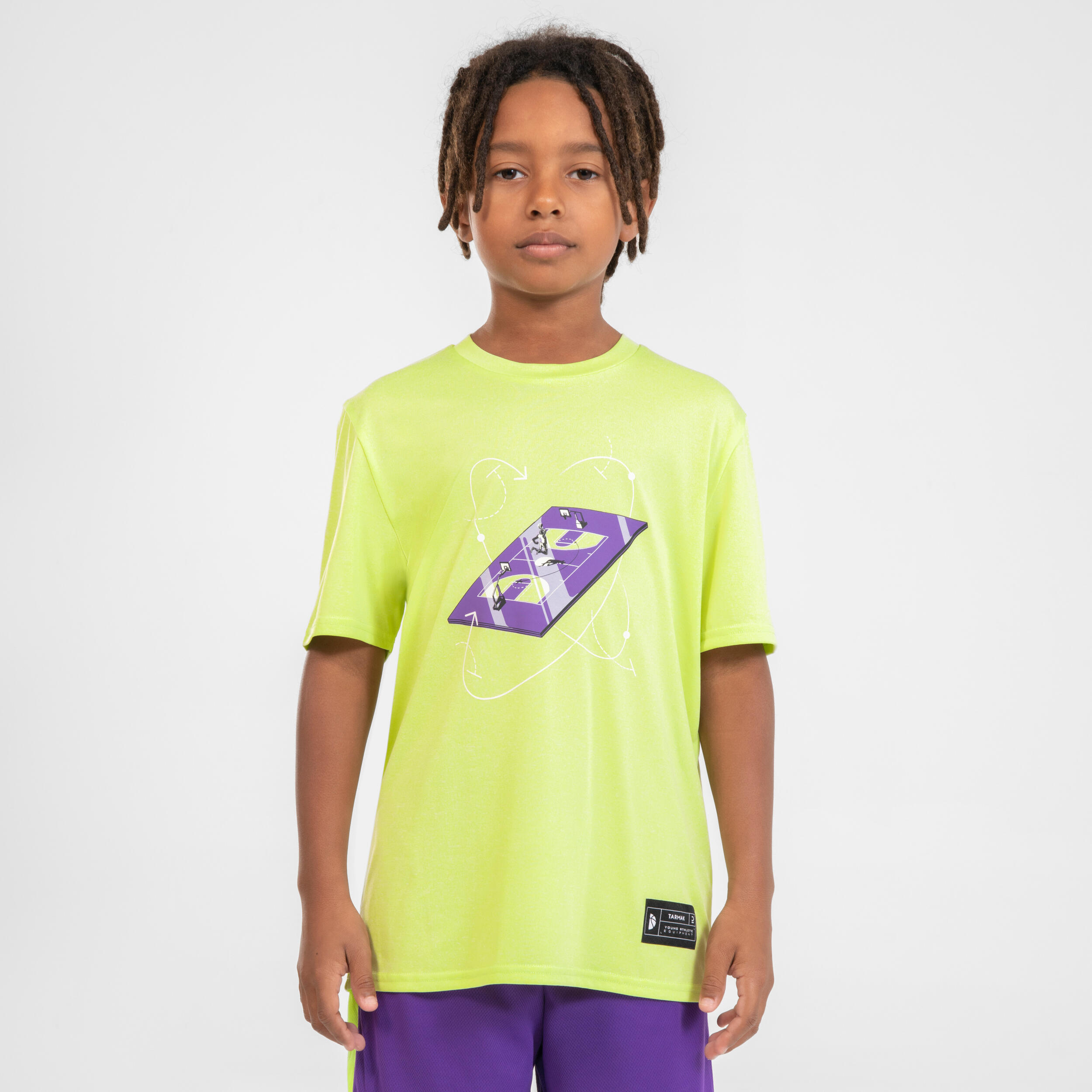 Kids' Basketball TShirt / Jersey TS500 Fast Lime