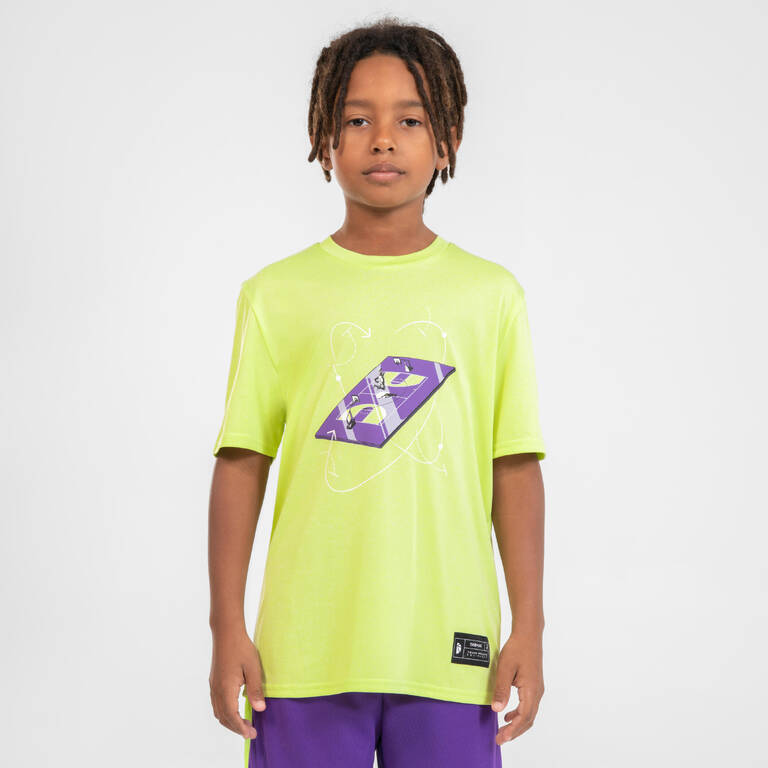 Kids' Basketball T-Shirt / Jersey TS500 Fast - Lime
