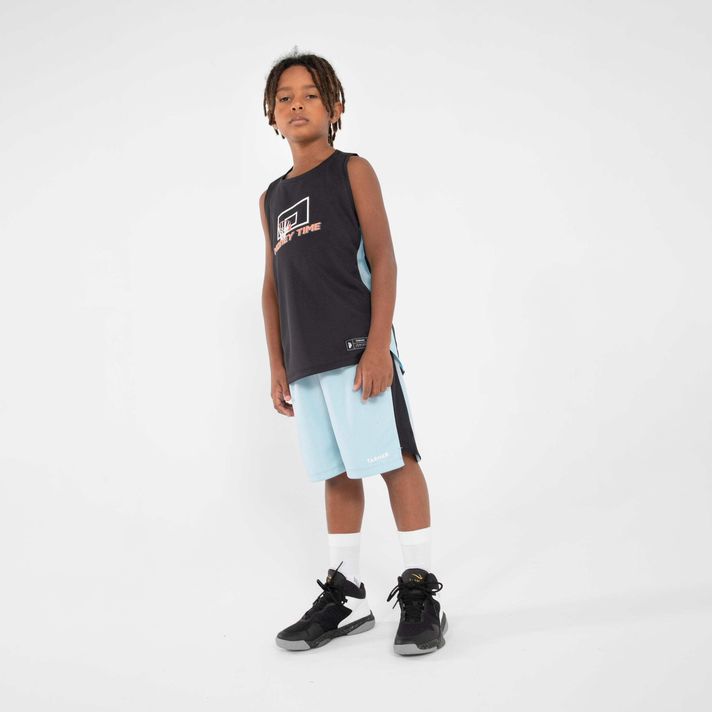 Kids' Basketball Shorts SH500 - Light Blue 3/6