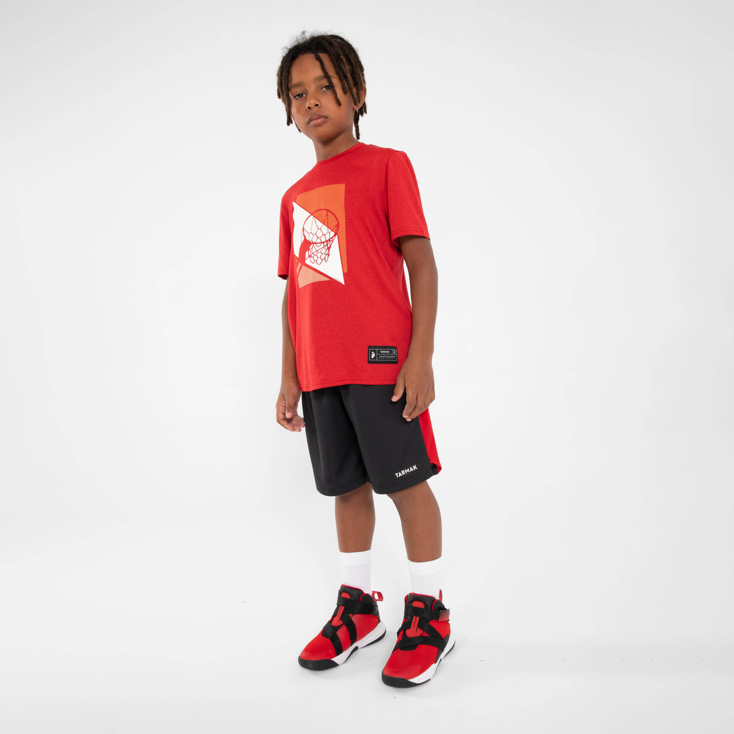 Kids' Basketball T-Shirt/Jersey TS500 Fast - Red -  4